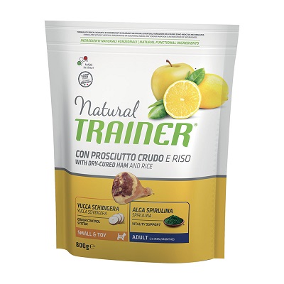 DOG SMALL/TOY PROSCIUTTO CRUDO E RISO GR 800 NATURAL TRAINER