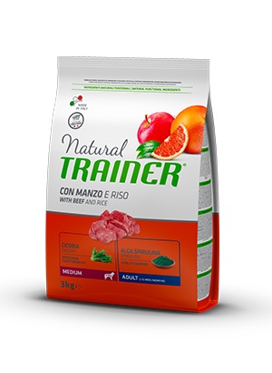 DOG MEDIUM ADULT MANZO E RISO KG 12 NATURAL TRAINER