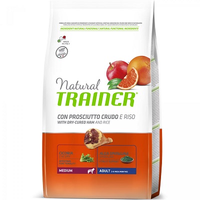 DOG MEDIUM ADULT PROSCIUTTO CRUDO E RISO KG.12 NATURAL TRAINER