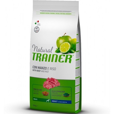 DOG MAXI ADULT MANZO E RISO KG 12 NATURAL TRAINER