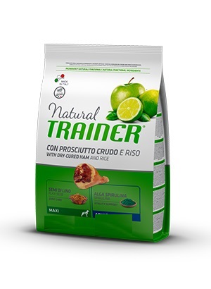 DOG MAXI ADULT PROSCIUTTO CRUDO  E RISO KG 12 NATURAL TRAINER