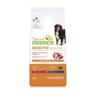 SENSITIVE NO GLUTEN MEDIUM MAXI ANATRA KG.12 NATURAL TRAINER