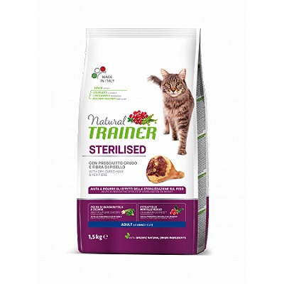 CAT STERILISED PROSCIUTTO CRUDO KG 1,5  NATURAL TRAINER