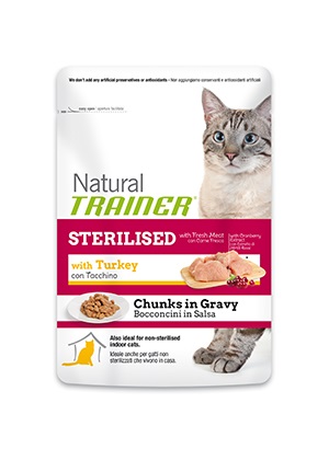 CAT STERILISED BUSTA 85 G  TACCHINO NATURAL TRAINER