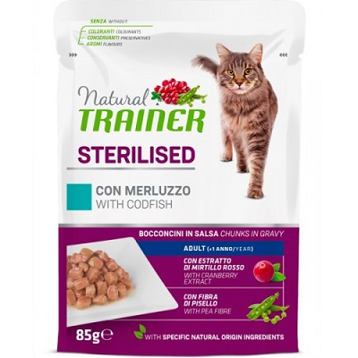 CAT STERILISED BUSTA 85 G MERLUZZO NATURAL TRAINER