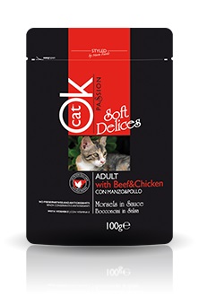 OK CAT BUSTA IN SALSA G 100 MANZO E POLLO