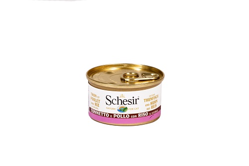CAT TONNO NATURALE CON  POLLO E RISO GR 85 SCHESIR