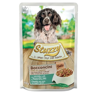 DOG BOCCONCINI CON VITELLO E FAGIOLINI JELLY BUSTINA GR 100 STUZZY