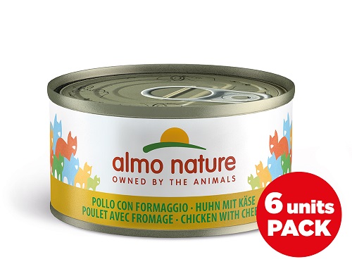 NATURAL CATS 6X70 g  POLLO CON FORMAGGIO ALMO NATURE