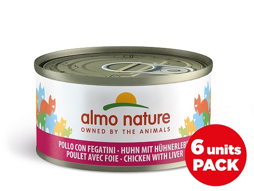 NATURAL CATS 6X70 g POLLO CON FEGATINI  ALMO NATURE