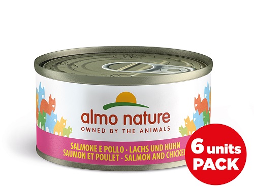 NATURAL CATS JELLY 6X70 G SALMONE E POLLO ALMO NATURE