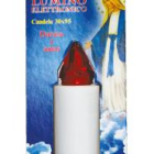LUMINO ELETTRICO CANDELA 30X95 BIANCO/ROSSO 1 ANNO CERERIA UMBRA