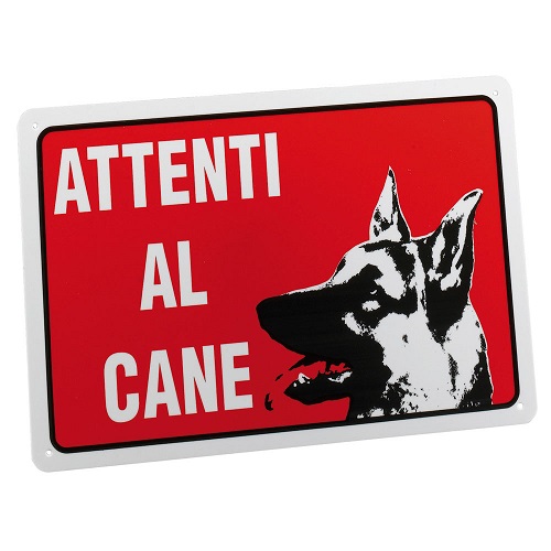 TARGA ATTENTI AL CANE ROSSO FERPLAST