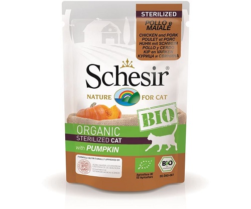 SHESIR CAT BIO STERILIZED POLLO E MAIALE CON ZUCCA G 85