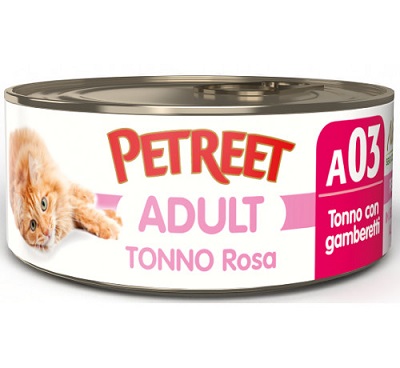 A03 CAT ADULT TONNO ROSA CON GAMBERETTI GR 70 PETREET