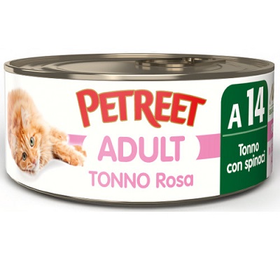 A14 CAT ADULT TONNO ROSA CON SPINACI GR 70 PETREET