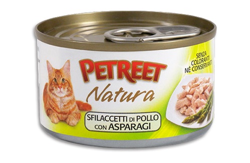 A24 CAT ADULT SFILACCETTI POLLO CON ASPARAGI GR 70 PETREET