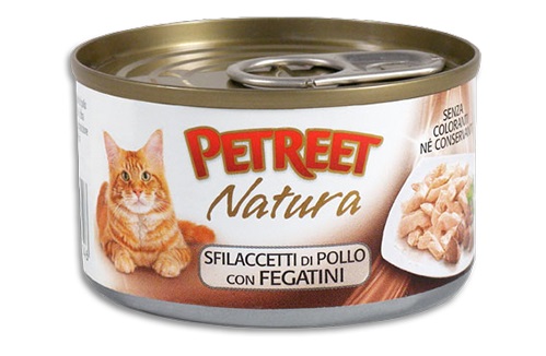 A26 CAT ADULT SFILACCETTI POLLO CON FEGATINI GR 70 PETREET