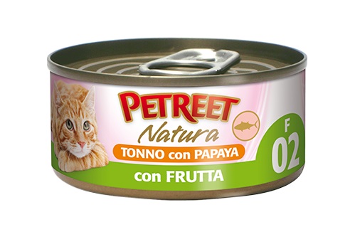 PETREET CAT 70 G NATURA IN ACQUA DI COTTURA TONNO E PAPAYA