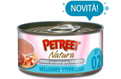 SA41 NATURA VELLUTATE STERILIZED TONNO/GRANCHIO G70 PETREET