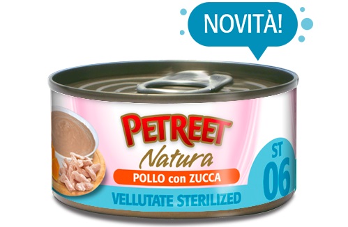SA43 NATURA VELLUTATE STERILIZED POLLO ZUCCA G70 PETREET