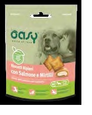 SNACK DOG BISCOTTI RIPIENI CON SALMONE E MIRTILLI GR.80 OASY