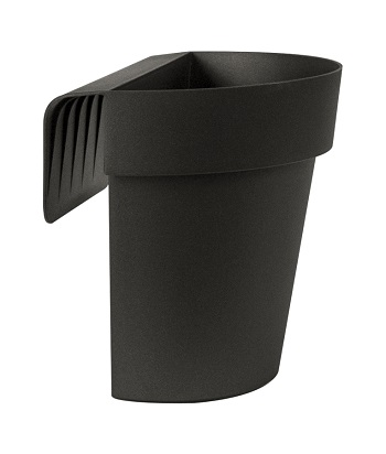 VASO UP CM 25 CON RISERVA DI ACQUA ANTRACITE