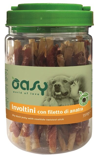 SNACK DOG INVOLTINI CON FILETTO DI ANATRA GR.350 OASY