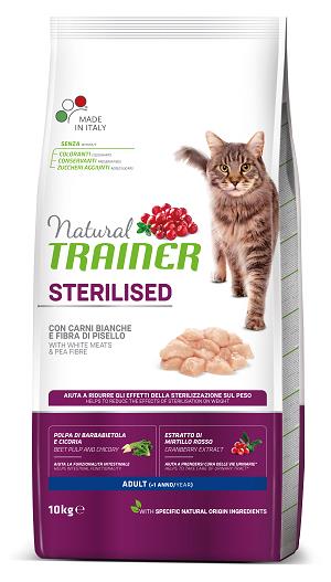 CAT STERILIZED CARNI BIANCHE KG.10 NATURAL TRAINER