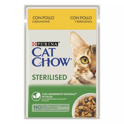 CAT CHOW STERILISED BUSTA POLLO E MELANZANE GR.85 PURINA