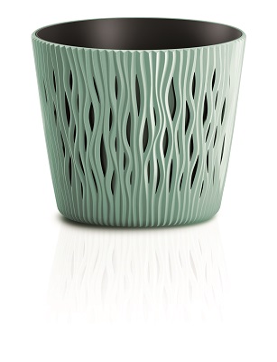 VASO SANDY C/INSERTO CM 22 H 19 VERDE SALVIA CORINO BRUNA