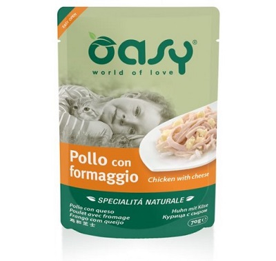 WET CAT SPEC. NATURALI POLLO CON FORMAGGIO BUSTA 70 OASY
