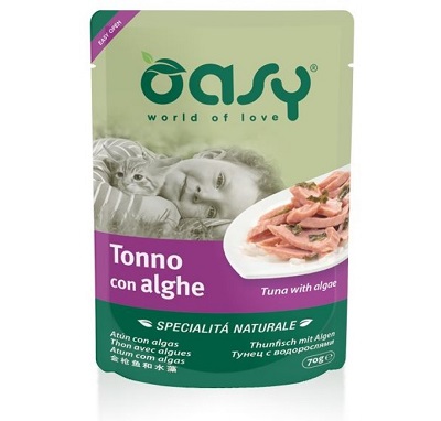 WET CAT SPEC. NATURALI TONNO CON ALGHE BUSTA  70 OASY