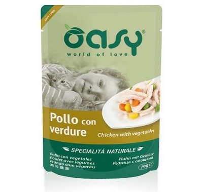 WET CAT SPEC. NATURALI POLLO CON VERDURE BUSTA 70 OASY