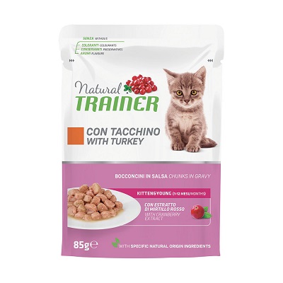CAT KITTEN & YOUNG TACCHINO BUSTA G 85 NATURAL TRAINER