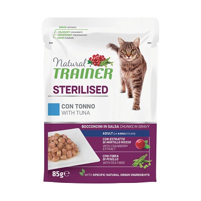 CAT STERILISED BUSTA 85 G TONNO NATURAL TRAINER