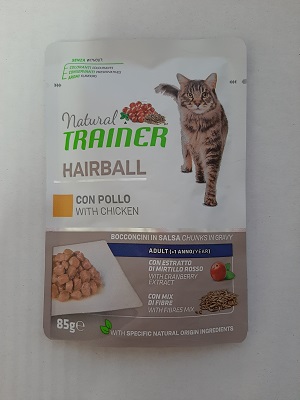 CAT HAIRBALL 85 G POLLO NATURAL TRAINER