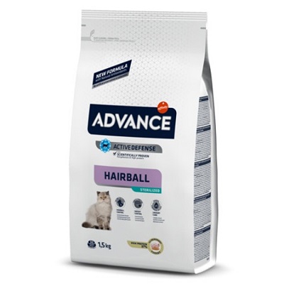 CAT HAIRBALL STERILIZED KG 1,5 TACCHINO ADVANCE