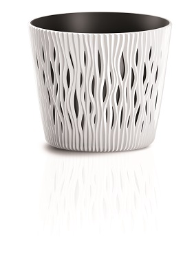 VASO SANDY C/INSERTO CM 26 H 22 BIANCO CORINO BRUNA