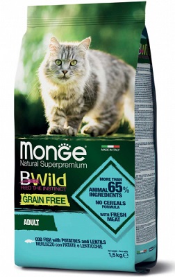 BWILD GF CAT MER/LEN/PAT KG 1,5 MONGE