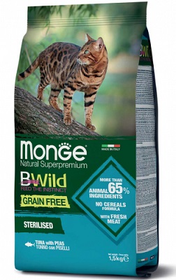 BWILD GF CAT STERILIZED TONNO/PISELLI KG 1,5 MONGE