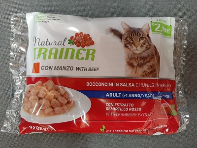 FLOWPACK CAT BUSTA 4X85G MANZO NATURAL TRAINER