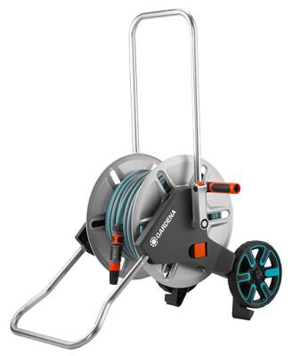 SET CARRELLO AVVOLGITUBO METALLO AQUAROLL M METAL 25 MT 15MM.GARDENA