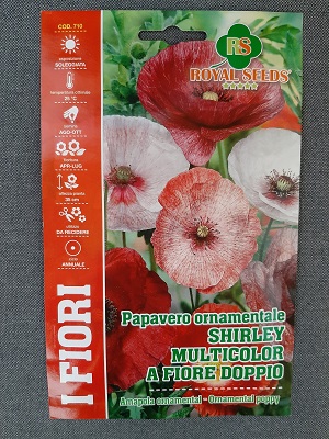 BUSTA FIORI PAPAVERO ORNAMENTALE SHIRLEY MULTICOLOR A FIORE DOPPIO RS