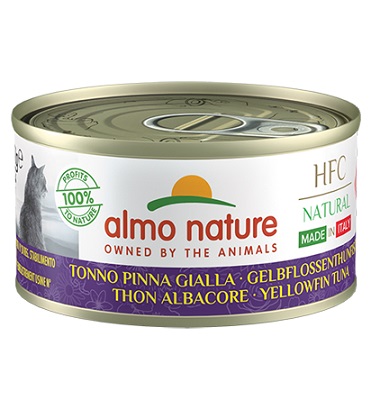 HFC NATURAL CATS MADE IN ITALY 70 G TONNO PINNA GIALLA ALMO NATURE