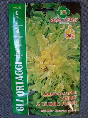 BUSTA ORTO INDIVIA SCAROLA VERDE A CUORE PIENO 50 GR RS