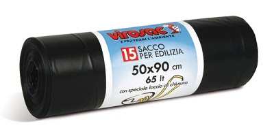 SACCO RIFIUTI PER EDILIZIA 50X90 PZ 15