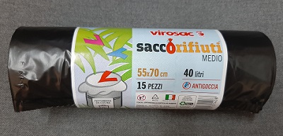 SACCO RIFIUTI NERO 55X70  PZ 15