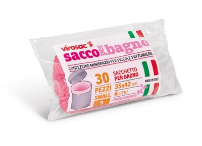 SACCO RIFIUTI PER BAGNO 35X42 PZ 30 ROSA