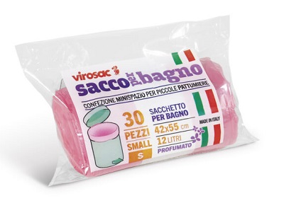 SACCO RIFIUTI PER BAGNO 42X55 PZ 30 ROSA